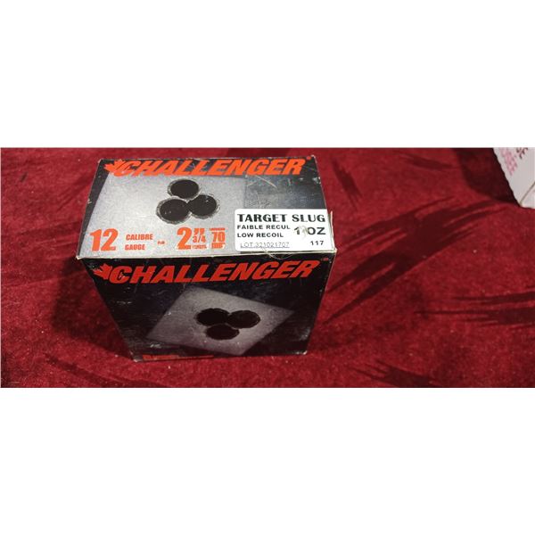 ONE BOX OF 12GA 1OZ TARGET SLUGS LOW RECOIL 2 3/4" SHELLS