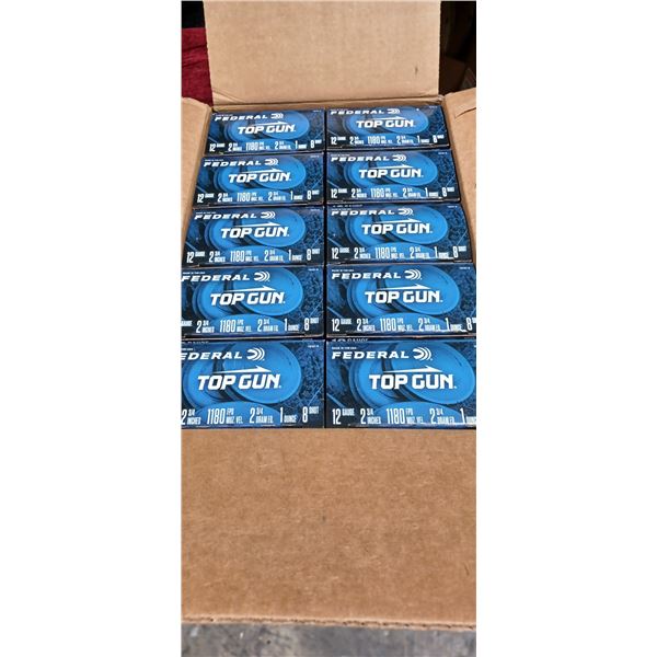 TEN BOXES OF 12GA 2 3/4" #8 SHOT FEDERAL