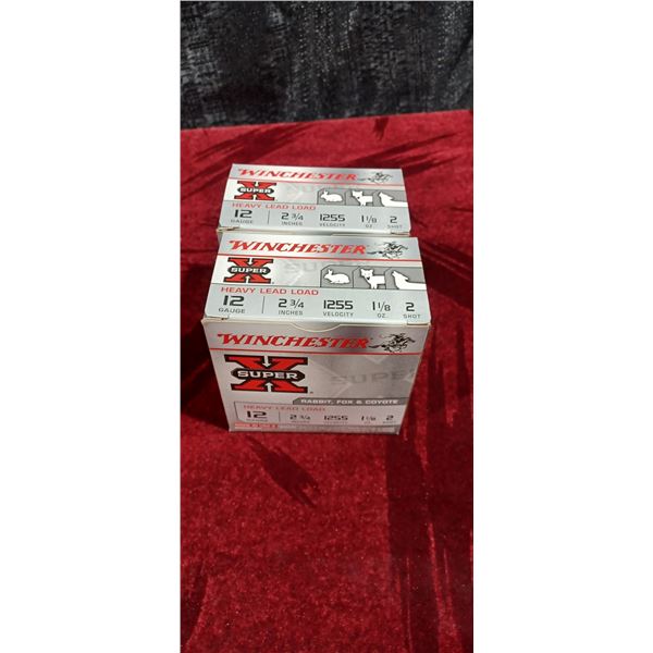 TWO BOXES OF 12GA 2 3/4" #2 SHOT WINCHESTER