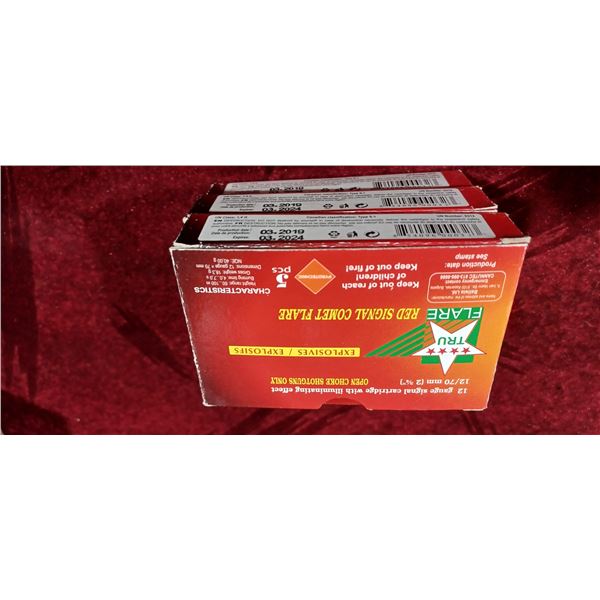 THREE BOXES (15ROUNDS TOTAL) OF 12GA FLARES