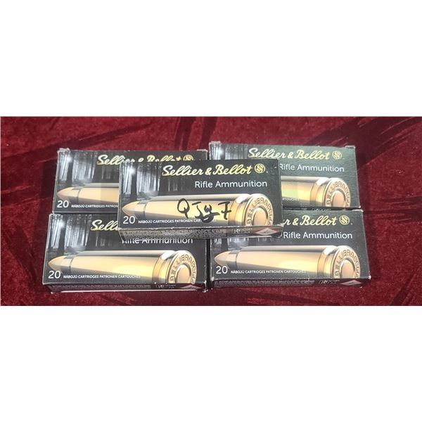 FOUR FULL BOXES (20EA) AND ONE PARTIAL (7ROUNDS) OF 7.62 X 39 124GR FMJ BY SELLIER AND BELLOT TOTAL