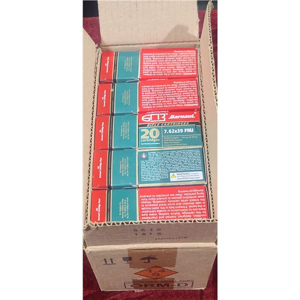 500 ROUNDS OF 7.62 X 39 123GR FMJ - BARNAUL