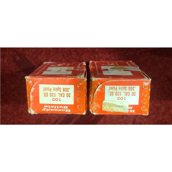 2 BOXES OF HORNADY 30 CAL 130 GR HP BULLETS