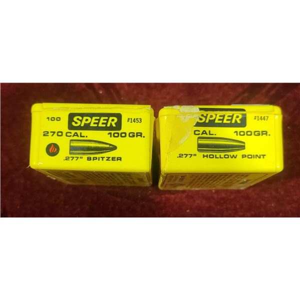 SPEER 277 CAL 58- 100 GR HP AND 41 SP BULLETS