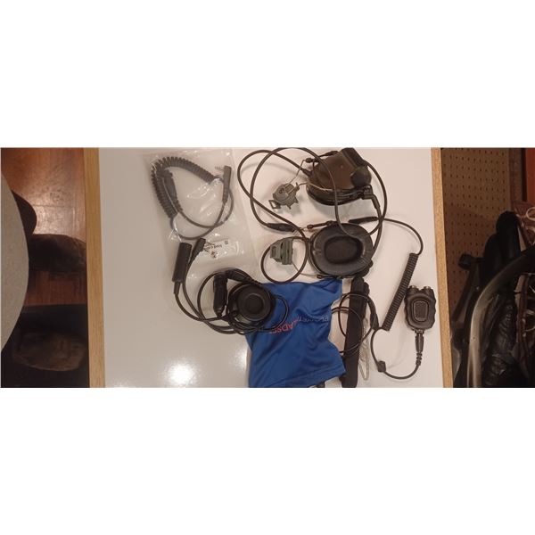 USED HELMET MOUNTED HEAD PHONES WITH PPT SWITCH