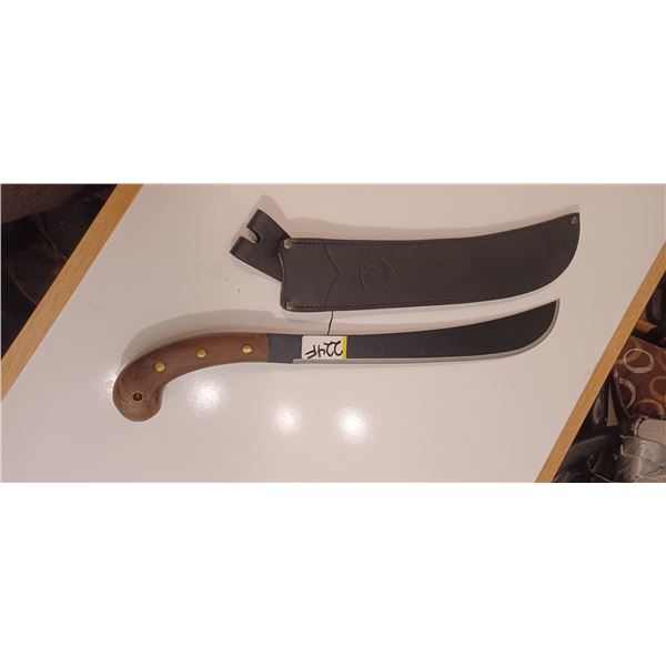 16 INCH MACHETTE  C/W SHEATH AND WOOD HANDLE