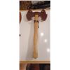 Image 1 : DAMASCUS DOUBLE BLADED AXE C/W HD LEATHER SHEATH