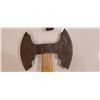Image 4 : DAMASCUS DOUBLE BLADED AXE C/W HD LEATHER SHEATH