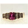 Image 4 : 14K Yellow Gold Ruby and Diamond Band Ring
