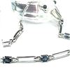 Image 4 : Modified Paper Clip Link Blue Sapphire Bracelet