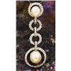 Image 4 : Concentric Circles Drop Pendant with Diamonds and Pearls