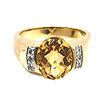 Image 10 : Bezel-Set Honey-Colored Citrine and Diamond Ring