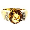 Image 5 : Bezel-Set Honey-Colored Citrine and Diamond Ring