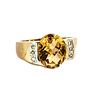 Image 7 : Bezel-Set Honey-Colored Citrine and Diamond Ring