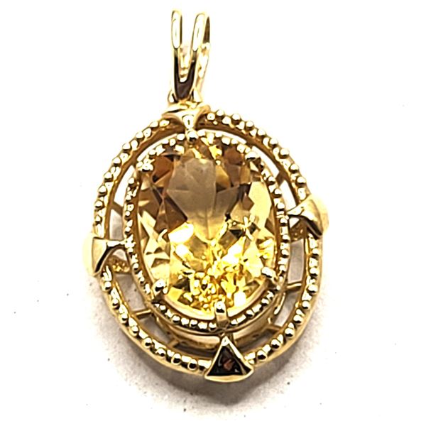 Incredible Citrine Pendant with Double Hobnail Frames