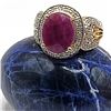 Image 7 : Large Ruby and Diamond Swirl Ring