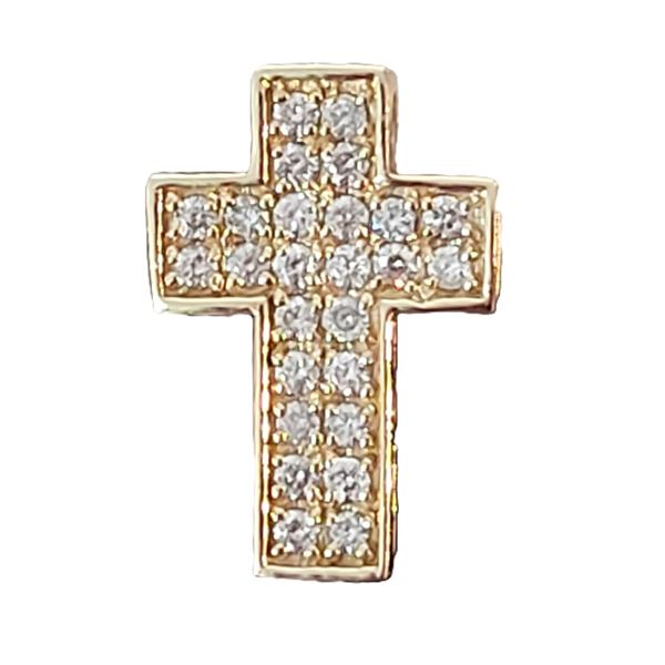 14K Yellow Gold Cross with .99 CTW Diamond