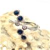 Image 2 : Staggered Row Blue Sapphire and Diamond Ring
