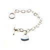 Image 1 : Sterling Silver Toggle Bracelet with Heart Dangle Tag