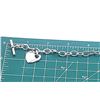 Image 5 : Sterling Silver Toggle Bracelet with Heart Dangle Tag