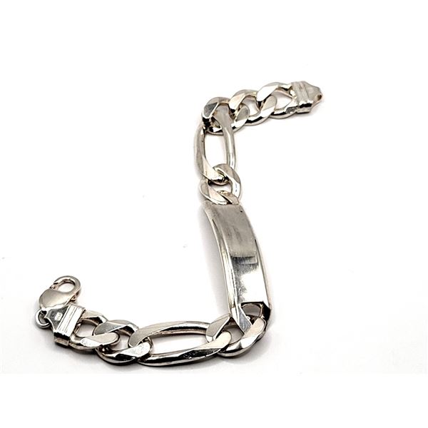 Extra Heavy Sterling Silver Man's ID Bracelet