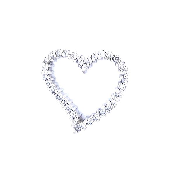 White Gold Swaying Heart Slide Pendant