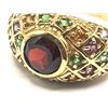 Image 2 : Red Tourmaline Dome Ring w/Multi-Color Tourmaline Shoulders