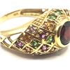 Image 3 : Red Tourmaline Dome Ring w/Multi-Color Tourmaline Shoulders