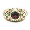Image 7 : Red Tourmaline Dome Ring w/Multi-Color Tourmaline Shoulders