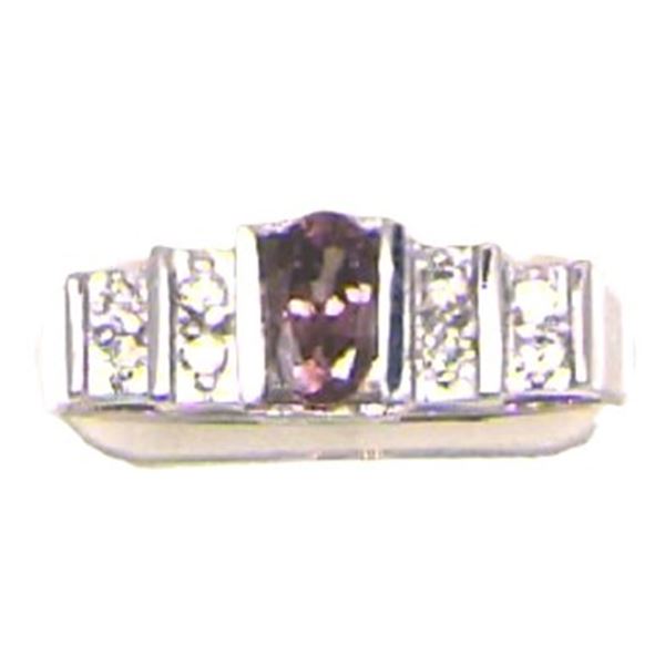Color Changing Garnet & Diamond Ring