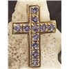 Image 1 : 14K Yellow Gold Cross with Genuine Tanzanite