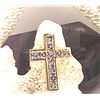 Image 4 : 14K Yellow Gold Cross with Genuine Tanzanite