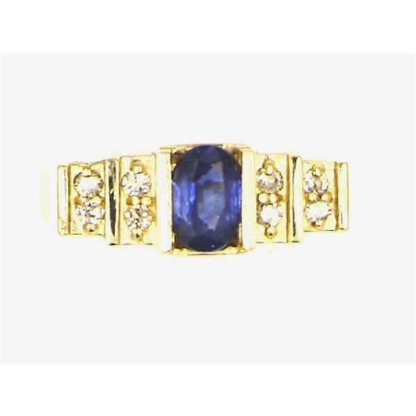 Beautiful Midnight Blue Sapphire and Diamond Ring