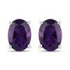 Image 1 : Oval-Cut Amethyst Solitaire Earrings .925