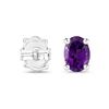 Image 3 : Oval-Cut Amethyst Solitaire Earrings .925