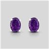 Image 5 : Oval-Cut Amethyst Solitaire Earrings .925