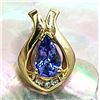 Image 1 : Striking Tanzanite Pendant with Gold Frame & Diamonds