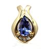 Image 2 : Striking Tanzanite Pendant with Gold Frame & Diamonds