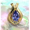 Image 3 : Striking Tanzanite Pendant with Gold Frame & Diamonds