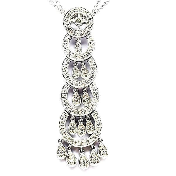 Graduating Concentric Circle Diamond Chandelier Necklace