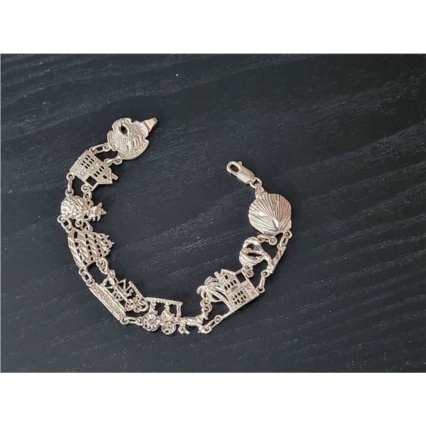Sterling Silver Bracelet with Charleston SC Historic Site Links