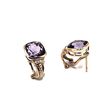 Image 4 : Cushion-Cut Amethyst and Diamond Earrings