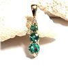 Image 3 : Graduating Emerald Three Stone Drop Pendant Diamond Accent