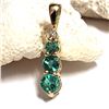 Image 4 : Graduating Emerald Three Stone Drop Pendant Diamond Accent