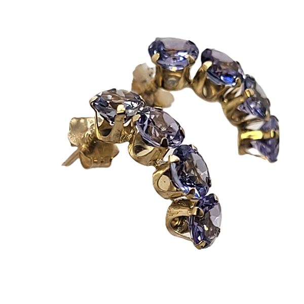 14K Tanzanite Half-Hoop Earrings