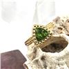 Image 2 : Fancy Trilliant-Cut Peridot Ring