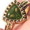 Image 8 : Fancy Trilliant-Cut Peridot Ring