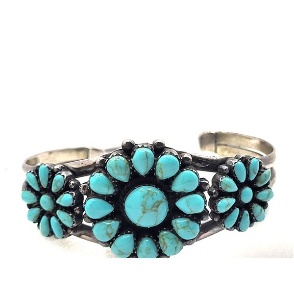American Southwestern Turquoise Petit Point Cuff