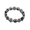 Image 3 : Blue Sapphire and Diamond Geometric Eternity Band