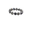 Image 5 : Blue Sapphire and Diamond Geometric Eternity Band
